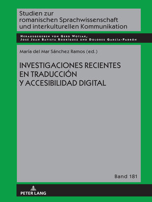 cover image of Investigaciones recientes en traducción y accesibilidad digital